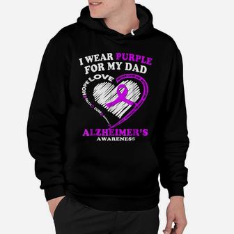 Alzheimers Awareness Shirt - I Wear Purple For My Dad Hoodie | Crazezy AU