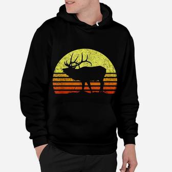 American Elk Hunter Dad Vintage Retro Sun Bow Hunting Gift Hoodie | Crazezy CA