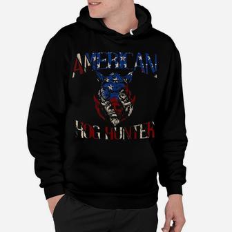 American Hog Hunter The Patriotic Hoggers For Hunting Pigs Hoodie | Crazezy