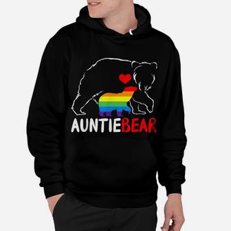 Auntie Bear Proud Aunt Rainbow Flag Lgbt Pride Mother's Day Hoodie | Crazezy DE