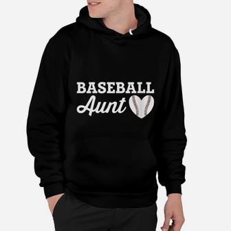 Baseball Aunt Love Heart Baseball Sports Hoodie | Crazezy UK
