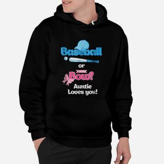 Baseball Or Bows Gender Reveal Party Auntie Loves You Hoodie | Crazezy DE