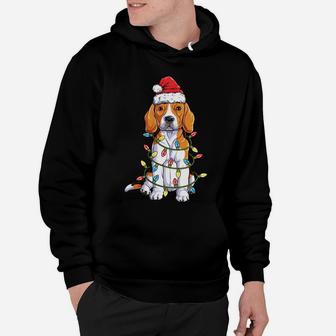 Beagle Santa Christmas Tree Lights Xmas Gifts Boys Kids Men Sweatshirt Hoodie | Crazezy