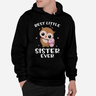 Best Little Sister Ever Cute Owl Owls Siblings Sisters Gift Hoodie | Crazezy
