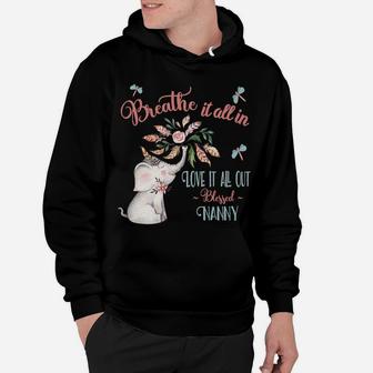 Blessed Nanny Whimsical Elephant Motivational Quotes Hoodie | Crazezy
