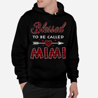 Blessed To Be Called Mimi -Buffalo Plaid Grandma Christmas Hoodie | Crazezy