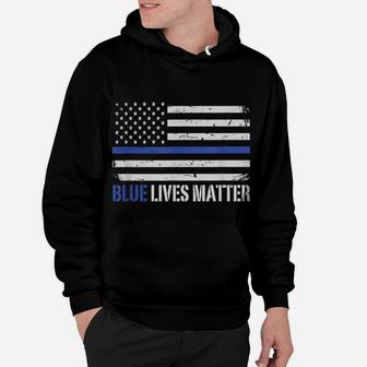 Blue Lives Matter Thin Blue Line American Flag Cop Hoodie | Crazezy