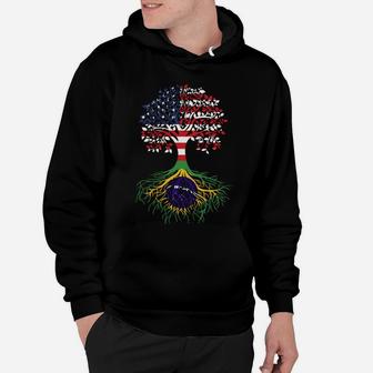 Brazilian Roots American Grown Tree Flag Sweatshirt Hoodie | Crazezy