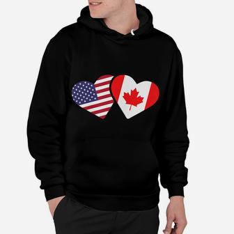 Canada Usa Flag T Shirt Heart Canadian Americans Love Cute Hoodie | Crazezy