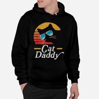 Cat Daddy Vintage 80S Style Cat Retro Sunglasses Distressed Hoodie | Crazezy