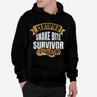 Certified Snake Bite Survivor | Funny Get Well Soon Gift Hoodie | Crazezy UK