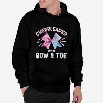 Cheerleader From Bow To Toe Football Cheer Girl Mom Hoodie | Crazezy CA