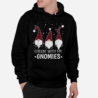 Chillin With My Gnomies Buffalo Plaid Gnome Christmas Pajama Hoodie | Crazezy UK