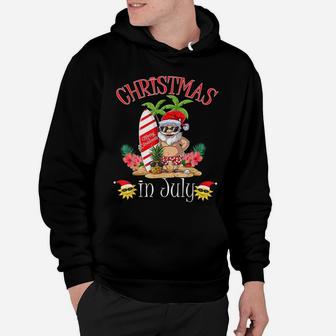 Christmas In July T Shirt Funny Santa Summer Beach Vacation Hoodie | Crazezy