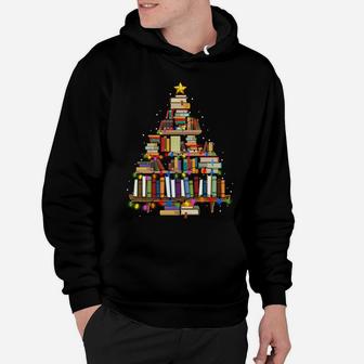 Christmas Library Tree Gift For Librarian And Book Lover Sweatshirt Hoodie | Crazezy UK