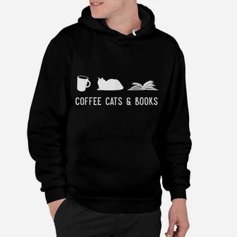 Coffee Cat Book Cute Bookworm Librarian Gift Hoodie | Crazezy DE