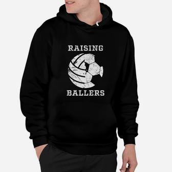 Cool Raising Ballers Men Soccer Volleyball Dad Gifts Hoodie | Crazezy