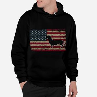 Dachshund America Flag Patriotic Weiner Dog Gift Sweatshirt Hoodie | Crazezy CA