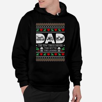 Dad Tow Truck Driver The Myth Legend Christmas Ugly Sweater Hoodie | Crazezy
