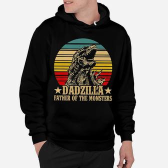 Dadzilla Father Of The Monsters Retro Vintage Sunset Hoodie | Crazezy UK