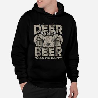 Deer And Beer Funny Hunter Hunting Hoodie | Crazezy
