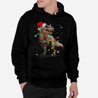 Dinosaur T-Rex Tree Christmas Sweater Xmas Pet Dino Trex Hoodie | Crazezy