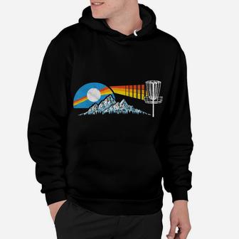 Disc Golf Distressed Mountains & Sun 80S Style Vintage Hoodie | Crazezy