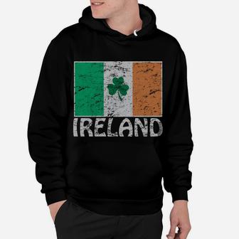 Distressed Ireland Flag Shamrock Cool Irish Flags Men Women Sweatshirt Hoodie | Crazezy