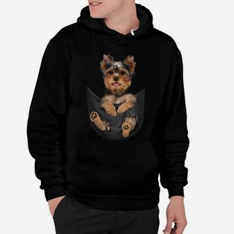 Dog Lovers Gifts Yorkshire Terrier In Pocket Funny Dog Face Sweatshirt Hoodie | Crazezy DE