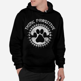 Dog Paw Print Think Pawsitive Pet Dog Lover Zip Hoodie Hoodie | Crazezy DE