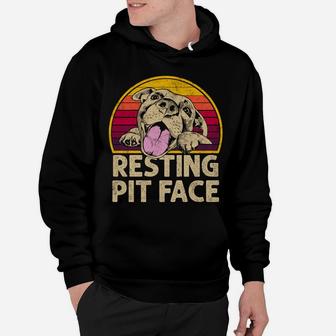 Dog Pitbull Resting Pit Face Funny Gift For Pitbull Lovers Hoodie | Crazezy