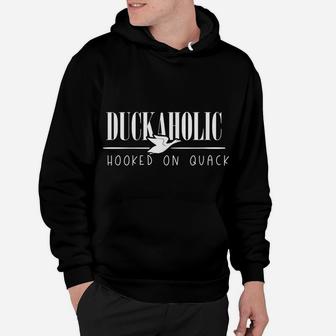 Duckaholic Funny Duck Silhouette Hooked On Quack Hoodie | Crazezy