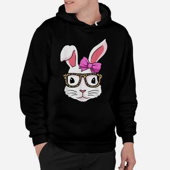 Easter Shirt Leopard Print Glasses Egg Hunting Easter Bunny Hoodie | Crazezy