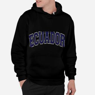 Ecuador Varsity Style Navy Blue Text Hoodie | Crazezy AU