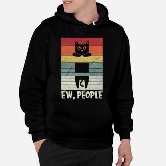 Ew People - Vintage Black Cat Hoodie | Crazezy