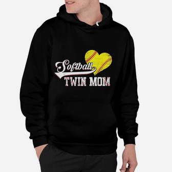 Family Softball Player Gifts Softball Twin Mom Hoodie | Crazezy