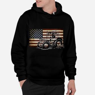 Farm Tractor Usa Flag Patriotic Vintage Farmer Farming Gift Sweatshirt Hoodie | Crazezy
