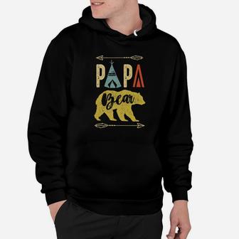 Fathers Day Gift For Camper Camping Lover Vintage Papa Bear Premium Hoodie | Crazezy UK