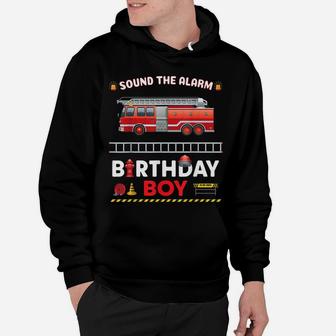 Fire Truck Birthday Boy Future Firefighter B-Day Party Gift Hoodie | Crazezy