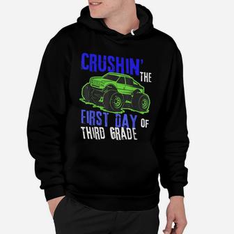 First Day Of School Back To Monster Truck Boys 3Rd Grade Hoodie | Crazezy