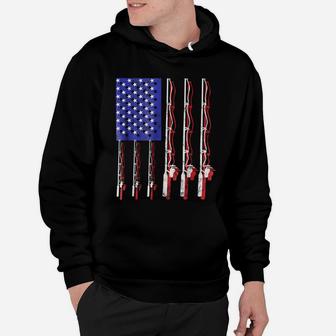 Fishing Flag Shirt Funny Patriotic Fathers Day 4th Of July Hoodie | Crazezy