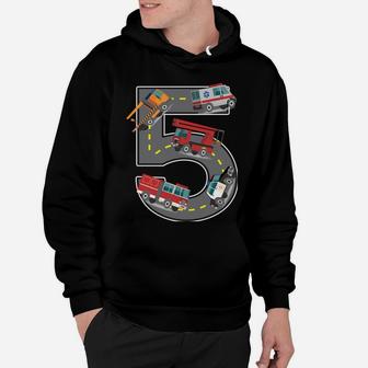 Five Year Old 5Th Birthday Fire Truck Ambulance Police Car Hoodie | Crazezy DE