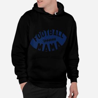 Football Mama Blue Helmet Retro Mom Gift Hoodie | Crazezy