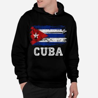 Free Cuba Retro Cuban Flag Distressed Design Gift Men Women Hoodie | Crazezy