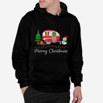 Funny Camping Merry Christmas Tree Camper Snowman Rv Lights Hoodie | Crazezy