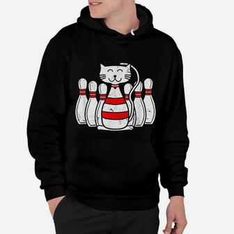 Funny Cat Lover Gift Bowling Pin Cat Bowler Cats And Bowling Hoodie | Crazezy