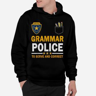 Funny English Teacher Grammar Police Woman Man Hoodie | Crazezy