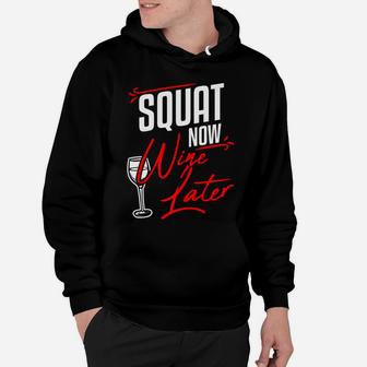 Funny Fitness Gym Squat Wine Lovers Weightlifting Women Gift Hoodie | Crazezy CA