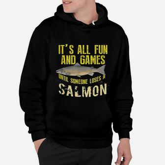 Funny Salmon Fishing Freshwater Saltwater Fish Gift Hoodie | Crazezy CA