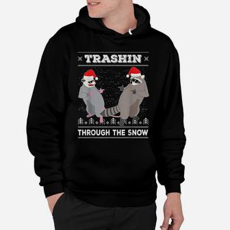 Garbage Gang Opossum Raccoon Ugly Christmas Sweater Hoodie | Crazezy